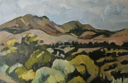 Cerillos hills oil painting