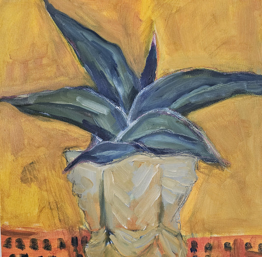 Small agave oil painting